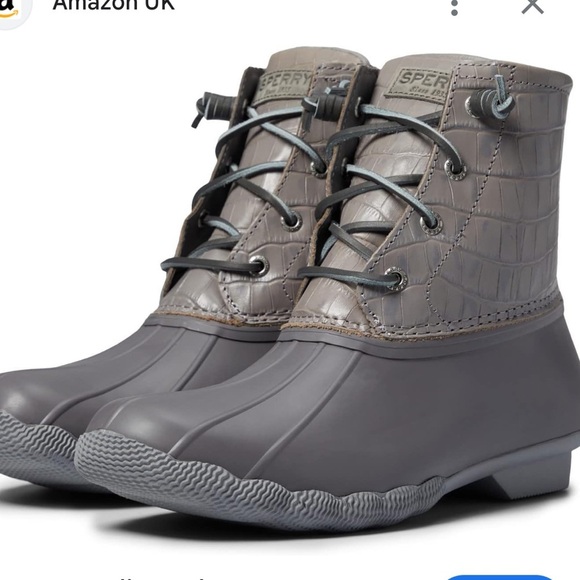 Sperry Saltwater Core Duck Boots Gray waterproof Booties STS86699 size 6.5 - Picture 1 of 12